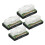 4Pcs Silver Resin White House Miniature Statue Decorative Home Display 7