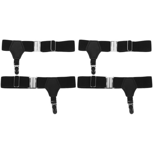 2Pcs Adjustable Men Sock Suspenders Black Elastic Socks Garters 1