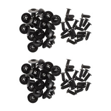 40 Stueck 8mm Loch Eindruecken Spreizschraube Steuerung Clips Plastik Niete - Schwarz