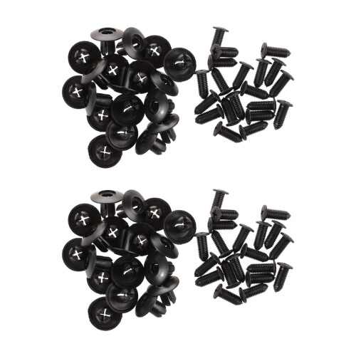 40 Pcs 8mm Hole Push in Expanding Screw Panel Clips Plastic Rivet Black