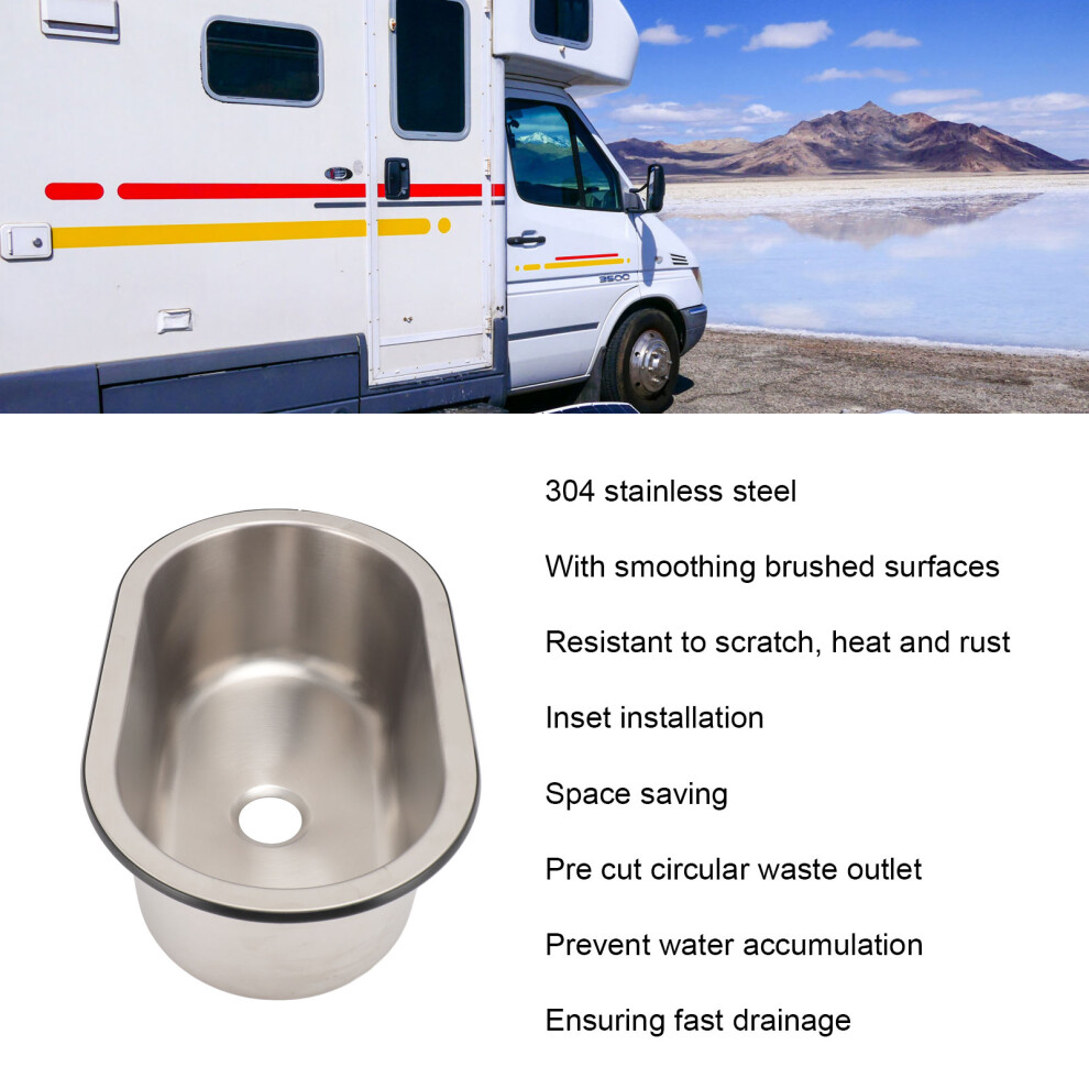Oval 304 Stainless Sink For Rv Campers 7293282055841
