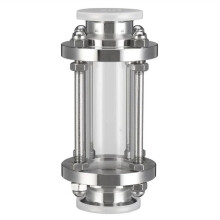 Mirilla de Caudal de Triple Abrazadera de 1,5 Pulgadas, Compatible con Tubos de 38 mm de Diámetro Exterior, de Acero Inoxidable 304, Recta.