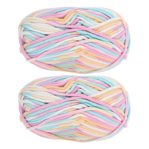 6Pcs Multi Colored Cotton Nylon Yarn for DIY Crochet Knitting Projects 1