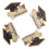 12Pcs Unique Design Graduation Hat Brooches Metal Multi Color 3