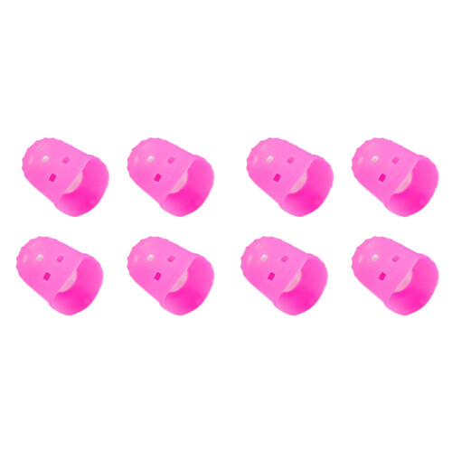 8Pcs Durable Silicone Guitar Finger Caps Pink Protectors for Beginners 1
