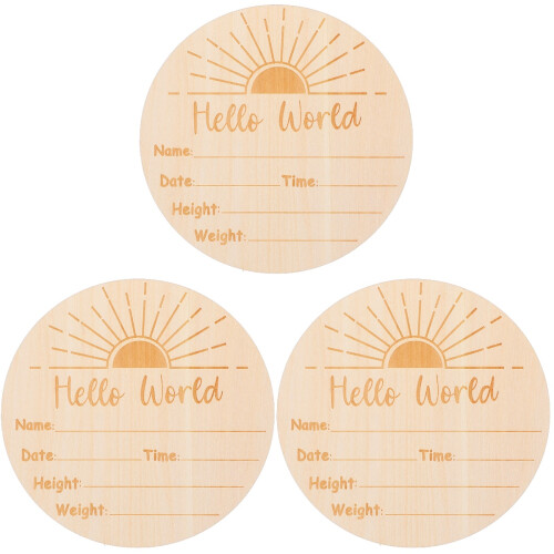 3St Rond Baby Aankondigingsbord Multi Decor 2