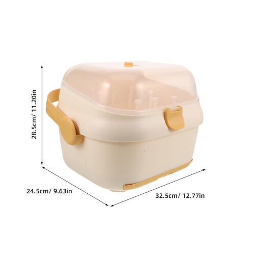 Light Yellow Plastic Baby Bottle Drying and Storage Organizer 1