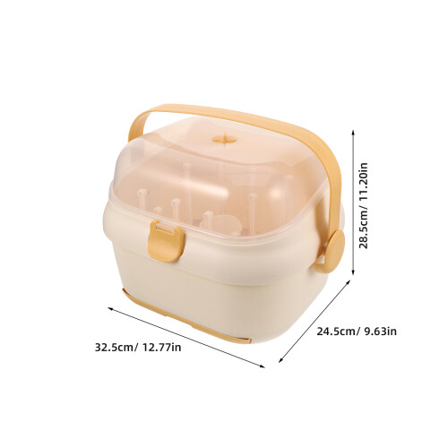 Light Yellow Plastic Baby Bottle Drying and Storage Organizer 2