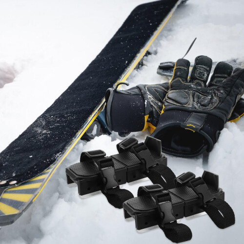 1Pair Adjustable Black Toddler Ice Skates Plastic Double Runner Shoes 1