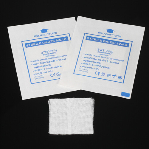 100Pcs White Cotton Gauze Swab Soft Breathable 2