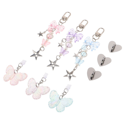 15Sets Plastic Metal Type C Dust Plug Charm with Butterfly for Phone 2