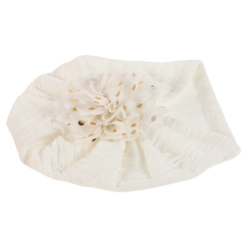 Beige Babys Tulband Hoedje Polyester Decor En Warmte