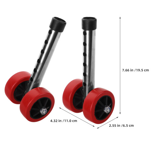 2Pcs Durable Aluminum Front Walker Wheels Red Replacement Parts 2