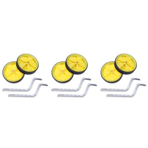 3Pcs Children's Universal Training Wheels Yellow Sturdy Auxiliary Set 2