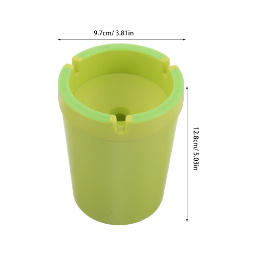 Green Car Ashtray Glow in Dark Portable Plastic Holder 2