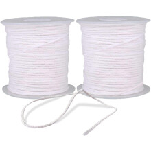 Pavio de vela trançado de algodão de 122 m (400 pés) para fabricação e artesanato de velas (122 m/134 jardas/400 pés)