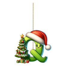 Ornements de sapin de Noël avec 26 lettres, initiales AZ, pendentif alphabet personnalisé à suspendre pour la maison (non 3D), compatible avec les