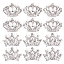 36Pcs Elegant Silver Kids Tiara Hair Comb Rhinestone Party Headwear