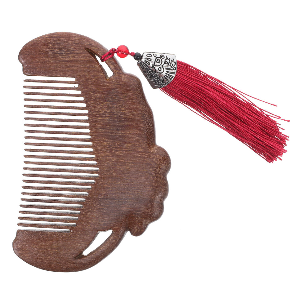 Vaguelly Unisex Brown 3Pcs Sandalwood Wide Tooth Combs Handmade Carved Hair Detangler