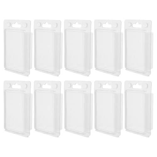 50Pcs Transparent Plastic Clamshell Box with Lid Secure Snap Closure 1