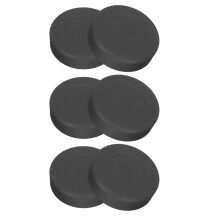 6Pcs Black Indoor Floor Hockey Pucks Rubber Low Rebound Practice Balls