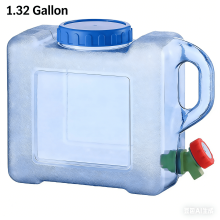 Bærbar 5-gallon vandbeholder med tap, BPA-fri, holdbar plastikvandkande til camping og udendørs brug