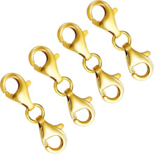 Fecho duplo tipo lagosta em prata de lei 925 (9 mm), extensor de colar adequado para fechos e pulseiras (fabricado na Itália)