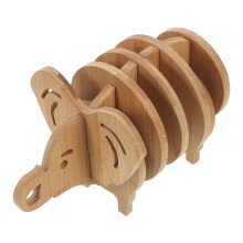 2Sets Bamboo Hot Dish Mats Khaki Insulated Pot Holders