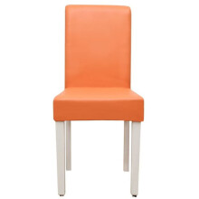 Housse de chaise de salle à manger en similicuir, amovible et lavable, lot de 1 (blanc, standard) – Compatible avec les chaises de salle à manger