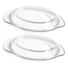 4Pcs Glass Microwave Splatter Guards Clear Food Covers