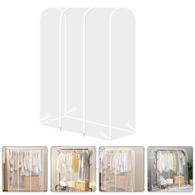 Housse transparente pour portant à vêtements, protection légère pour tringle de penderie
