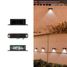 Applique solaire murale, éclairage extérieur pour cour de villa, lampe murale étanche, lot de 4 luminaires décoratifs pour jardin, balcon,