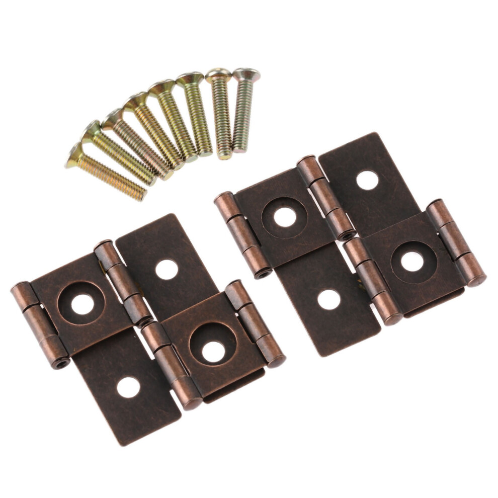 2Pcs Furniture Hinges Cabinet Drawer Jewellery Box Hinge Door Decorative Hinges Furniture Hardware 180 Degree Rotation 45*42Mm 9405492193253