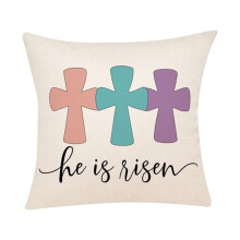 Housse de coussin en lin à rayures aquarelle avec motif lapin, série G, douce et décorative, idéale pour canapé ou lit. Idée cadeau pour