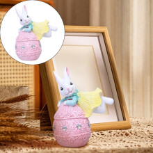 Glänzende Osterei-Pullover-Tanz-Harzdekoration für Terrasse/Schreibtisch – Ostergeschenk, kompatibel mit Osterdekoration