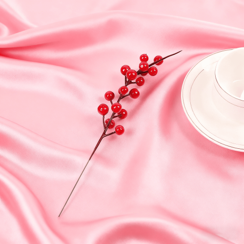 Artificial Red Berry Stems Christmas Decor 12 pcs