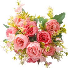 Bouquet de pivoines artificielles, bouquet de roses simulées pour mariage, bouquet réaliste, fleurs inaltérables, décoration pour mariage et