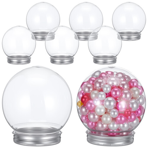 24Pcs DIY Snow Globe Craft Kit Clear Plastic Globe with Aluminum Top