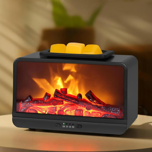 Elektrischer Wachsschmelzer mit Flamme, schwarz, PTC-Timer 1