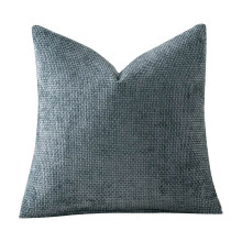 Housse de coussin décorative en chenille neutre 45 x 45 cm – Style bohème champêtre, décoration moderne du milieu du siècle, compatible avec