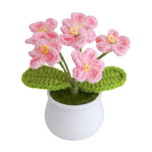 Pot de fleurs artificiel hortensia crocheté à la main – Décoration multicolore ou cadeau (choisissez la couleur) – Convient à tous les