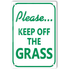 Aluminum Please. Keep Off The Grass Sign Metal Aluminum Sign for Outdoor & Indoor 8" X 12" Weather Resistant