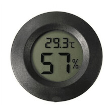 Hygromètre-thermomètre numérique rond noir pour cave à cigares