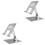 2Pcs Silver Adjustable Laptop Rack Foldable Cooling Computer Stand 4