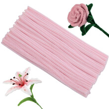 Chenille Stems for DIY Crafts – 100Pcs Light Pink Floral Pipe Cleaners, Bendable Wire Stems for Handmade Flowers, Holiday Decor & Party Favors