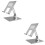 2Pcs Silver Adjustable Laptop Rack Foldable Cooling Computer Stand 7