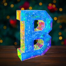 Pinkfarbene LED-Neonbuchstaben – Batteriebetriebene Glitzer-Lichterkette für Schlafzimmer, Partys, Hochzeiten, Weihnachtsdekoration und Geschenke