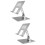 2Pcs Silver Adjustable Laptop Rack Foldable Cooling Computer Stand 8