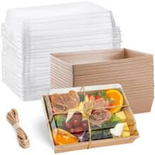 25er-Packung 7x5" Charcuterie-Boxen mit transparenten Deckeln – Einweg-Pappkartons zum Mitnehmen für Desserts, Kekse und mehr