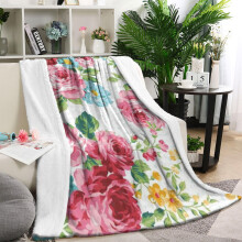 Pioneer Flower Lamb Wool Throw Blanket 60x80 inches